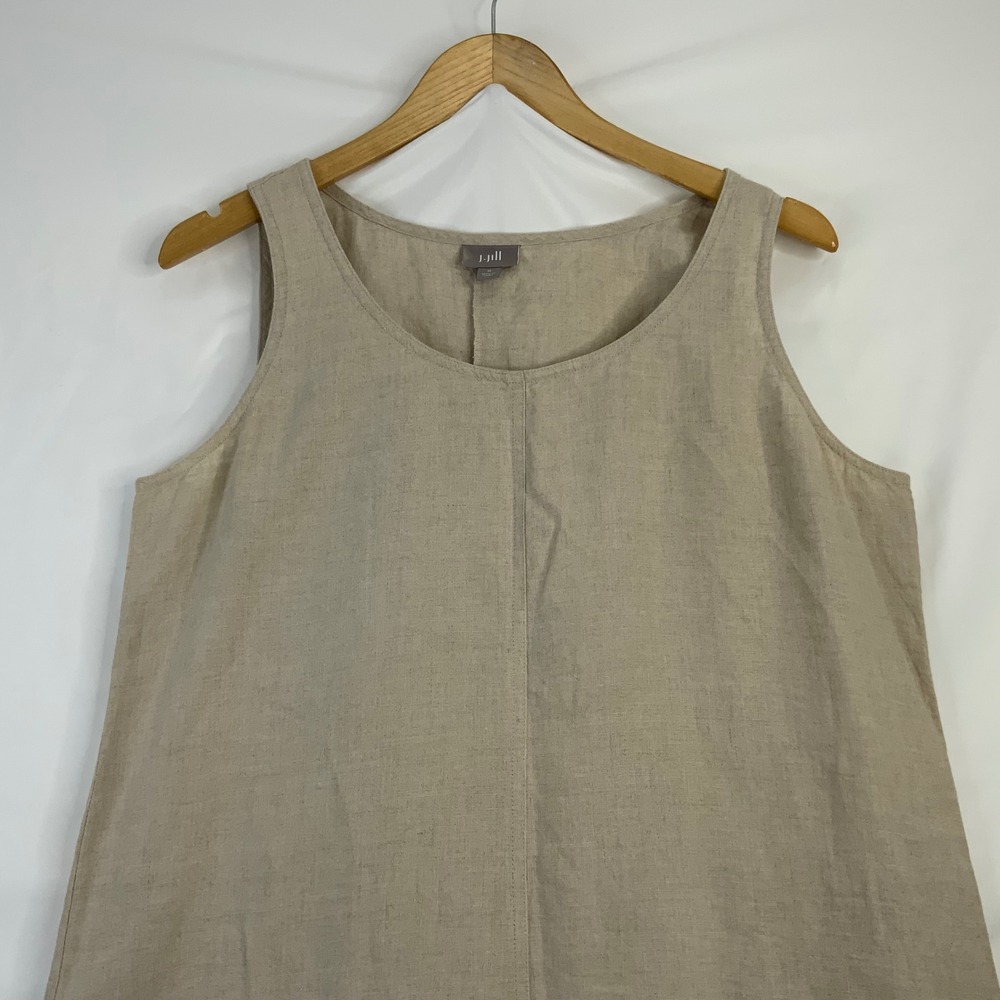 J. Jill Beige Linen Maxi Tank Dress - Picture 4 of 9